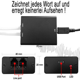 Mini Automatic-Telefonrecorder – Telefon-Abhörgeräte – Ansicht 2