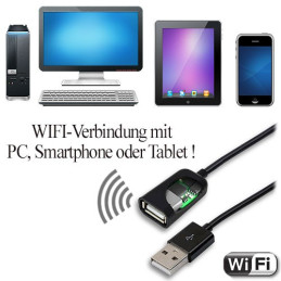 WiFi-LAN USB cable keylogger, 16 GB – PC Espionage – View 2